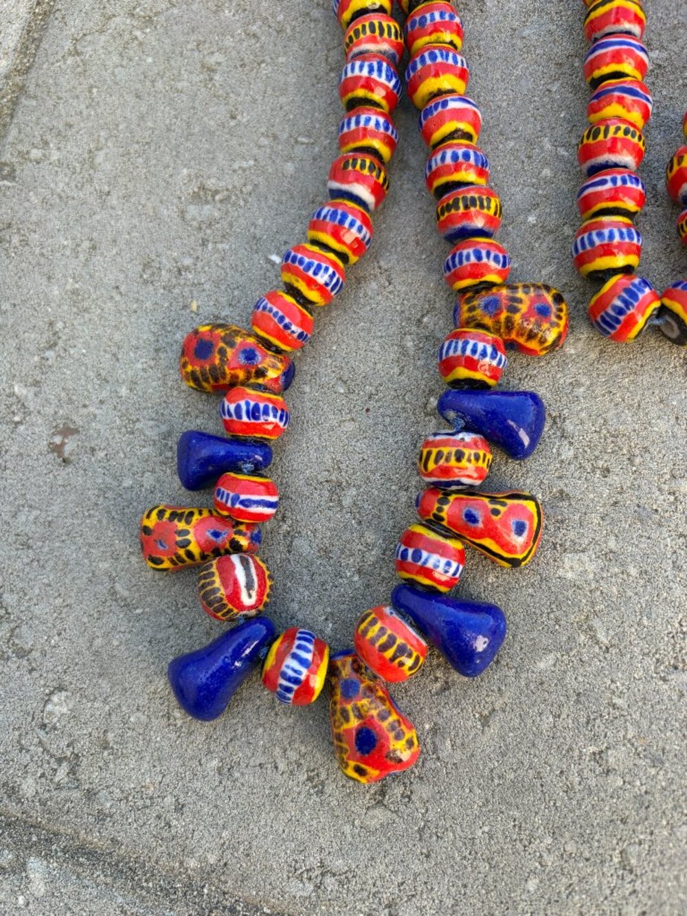 Vibrant Kiffa bead necklace, 32"